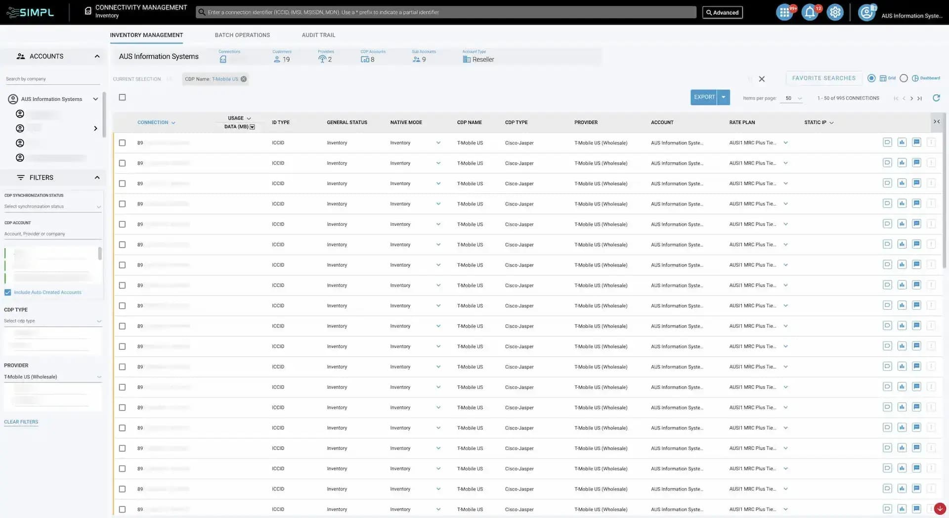 SIM Lifecycle Management Interactive Analytics PlatForm - SIMPL IoT